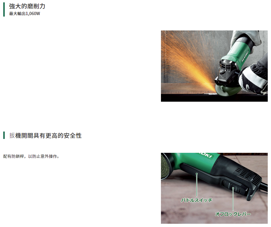 HIKOKI G13SQ2平面砂輪機5”(未附砂輪片)-太千五金有限公司