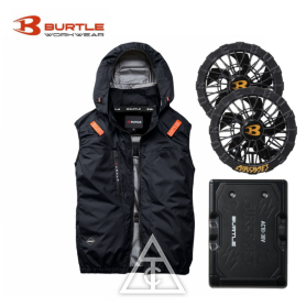 日本BURTLE巴特雷空調服2026式/無袖背心套裝組/黑 AC2094/空調服(空調衣/風扇衣)/