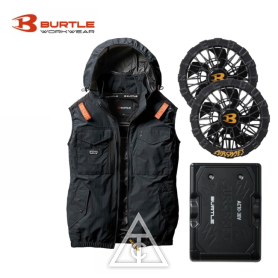 日本BURTLE巴特雷空調服2026式/無袖背心套裝組/黑 AC1154/空調服(空調衣/風扇衣)/